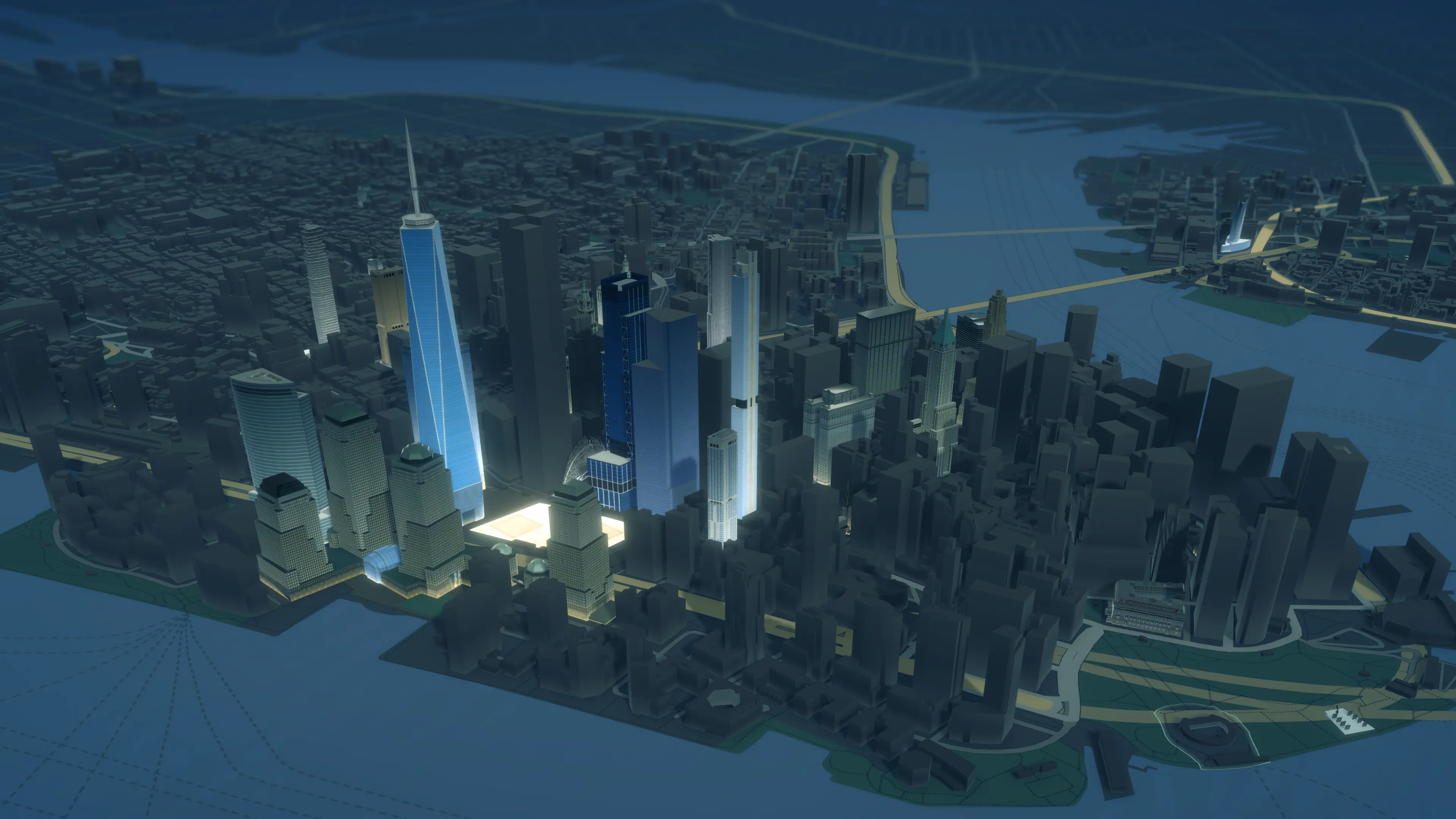 Map 3d with buildings.