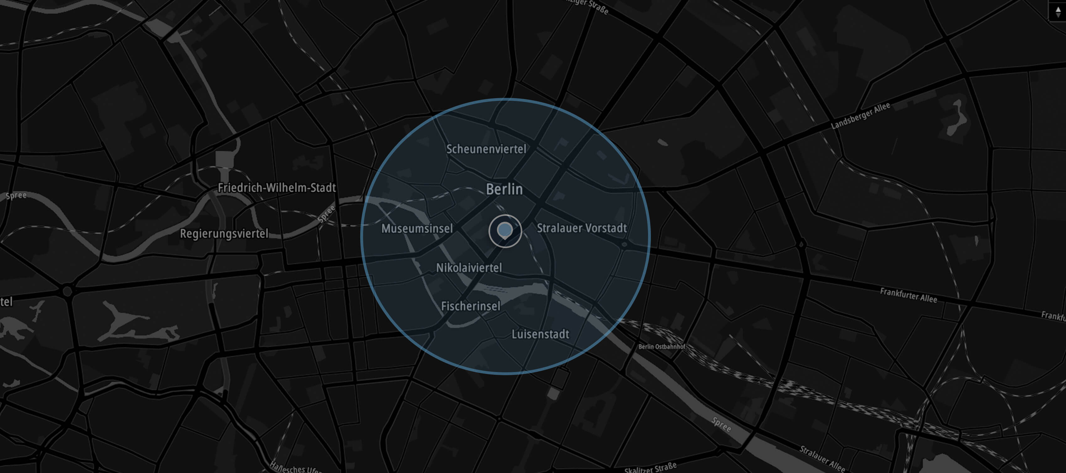 Tracking radius on a map