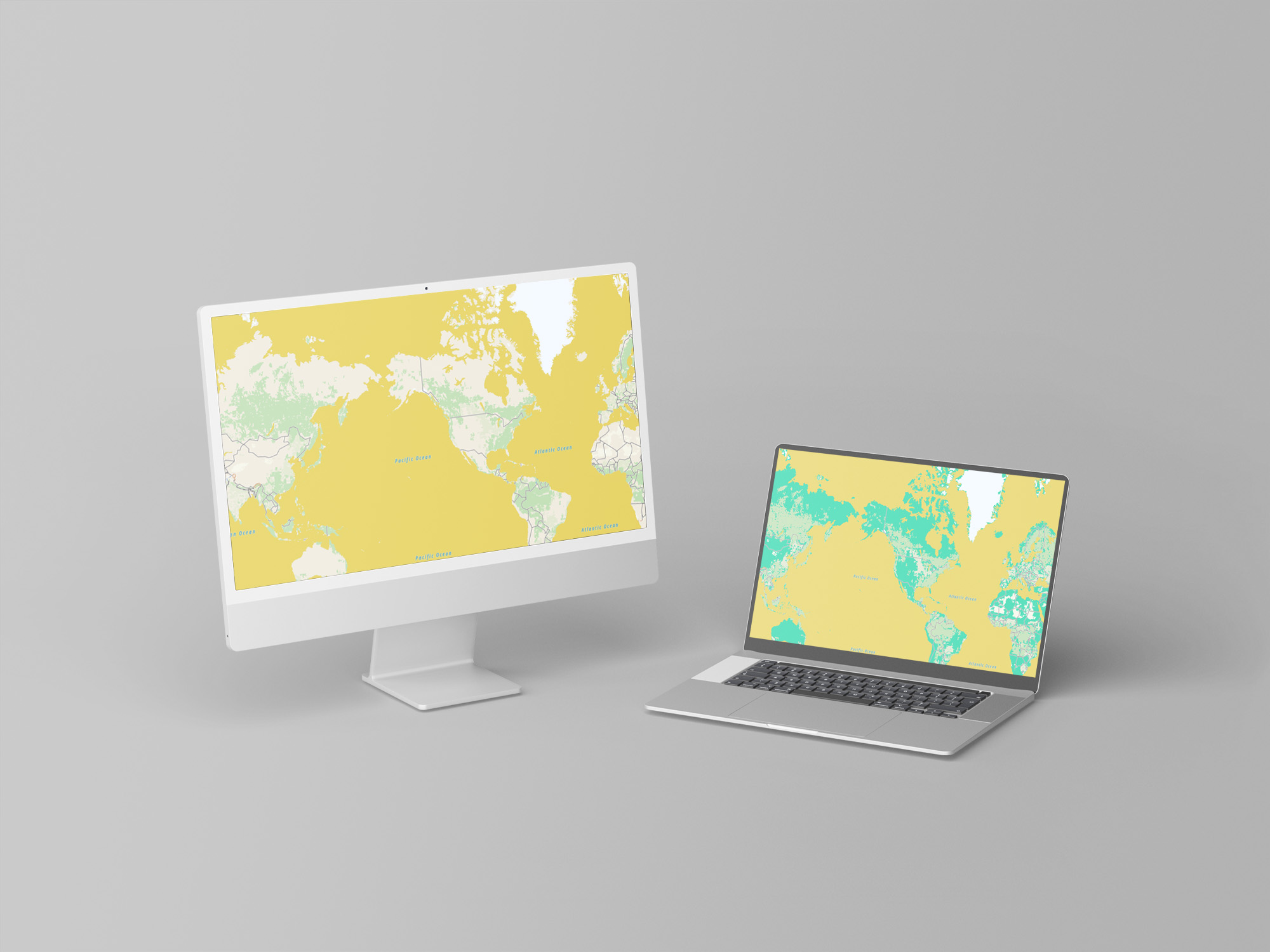 Create a Custom TomTom Map to Match Your Brand - Desktop and laptop displaying TomTom maps