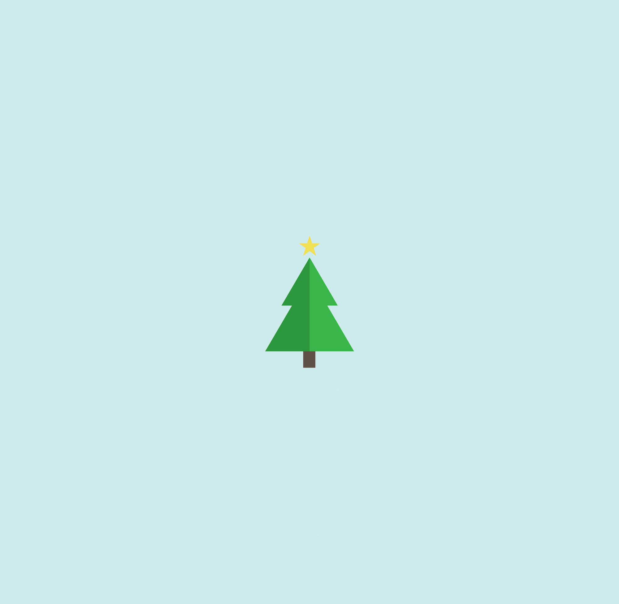 christmas tree on blue background. 