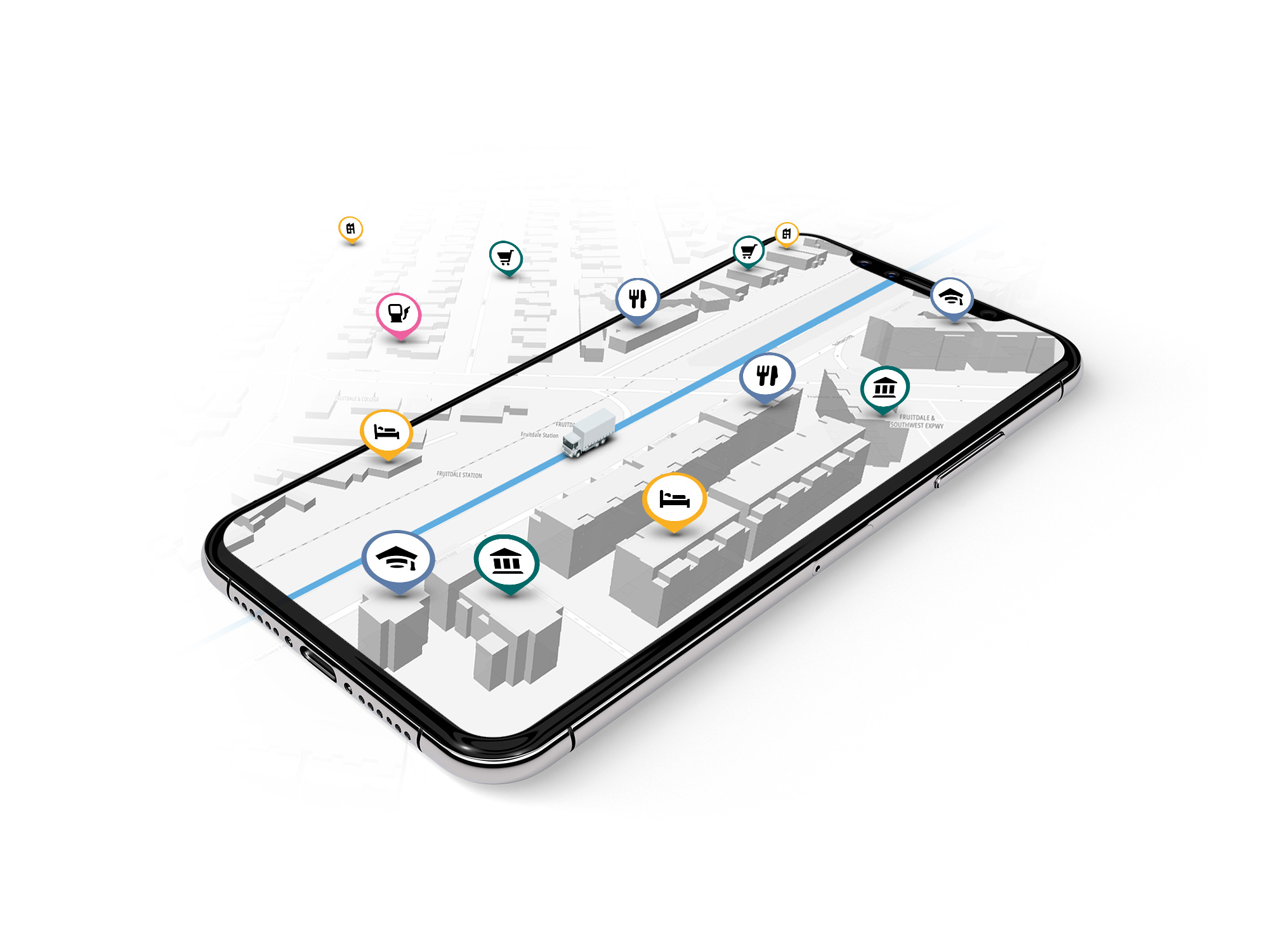 Map scheduling routing for truck drivers in an iOS app