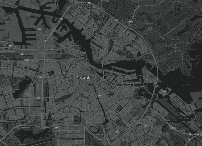 Example of map rendered using mono-dark style