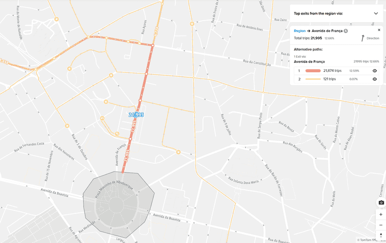 observed trip patterns origin