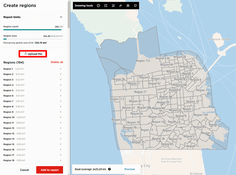 create regions