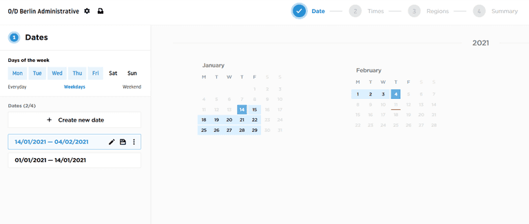 date range