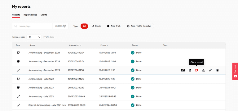 clone my reports