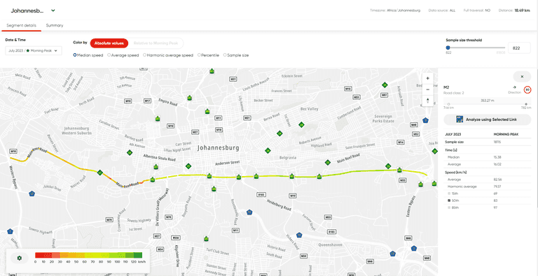 route analysis results segment details