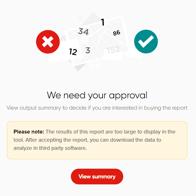 report size too large warning