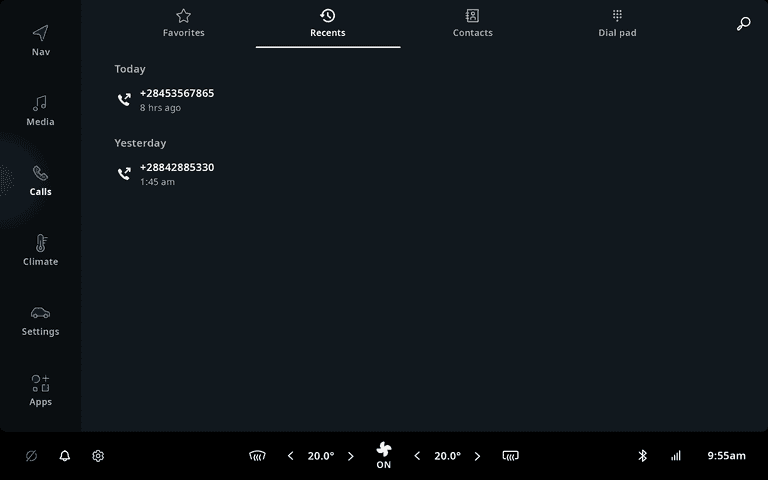 calls recents