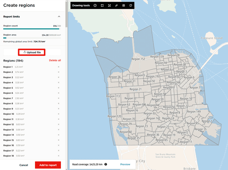 create regions