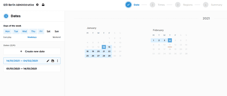 date range