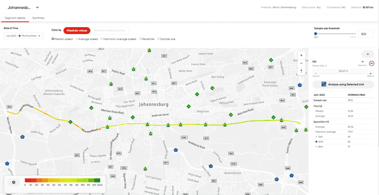 route analysis results segment details