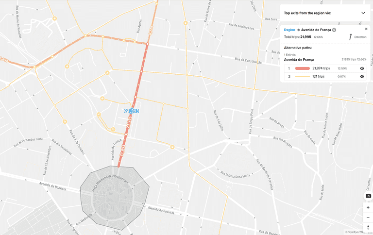 observed trip patterns origin