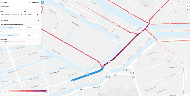 outgoing trips direction