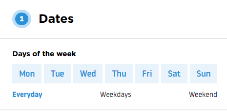 exclude days of the week