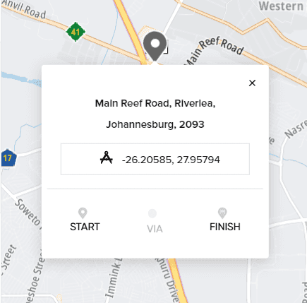 add new route selecting start point