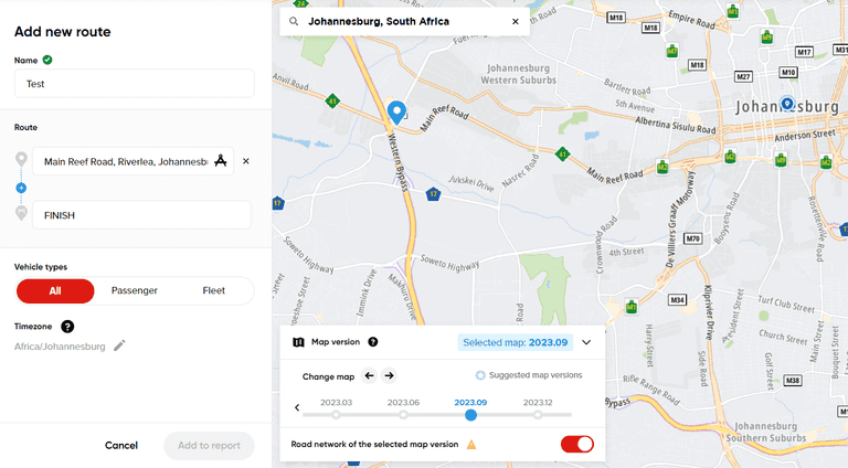 add new route typing start point