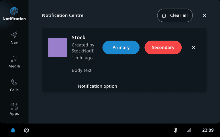 Notification center opened