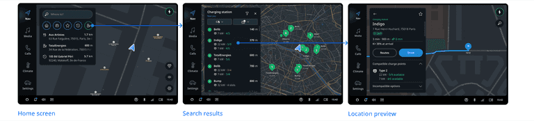 POI search from destination panel