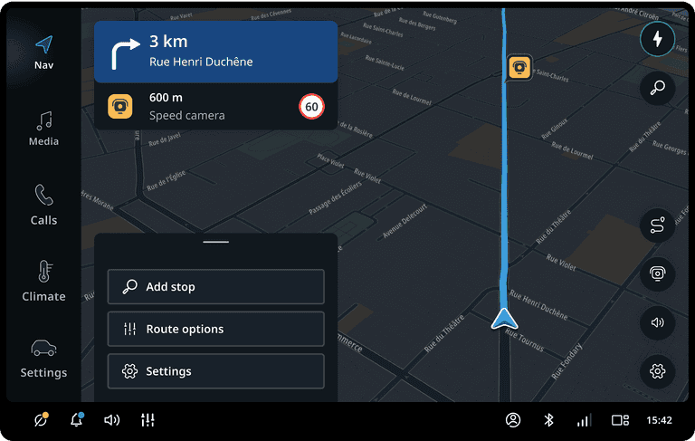 Search while driving with a route