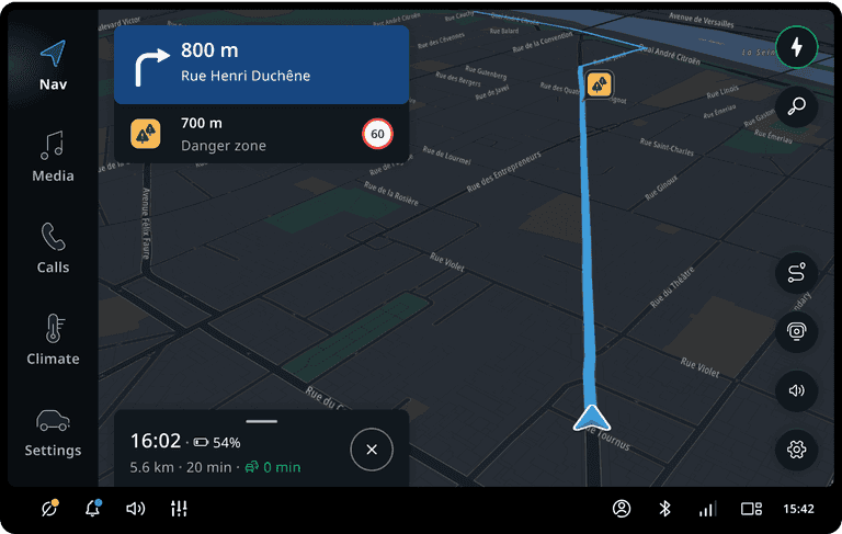 Driving with a route