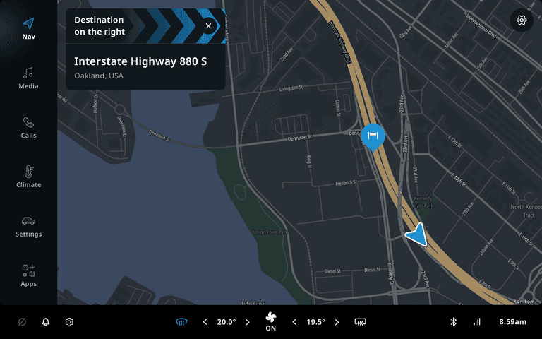 arriving at destination