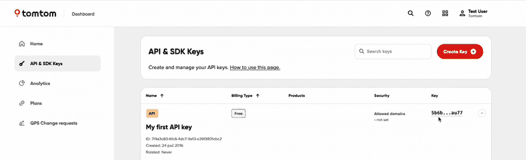 API and SDK keys