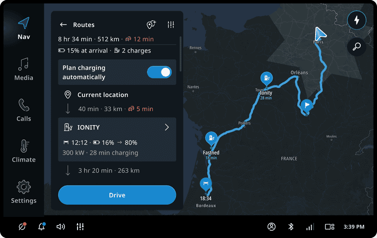 Route itinerary view