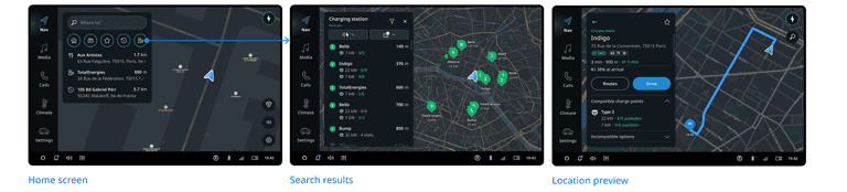 POI search from destination panel