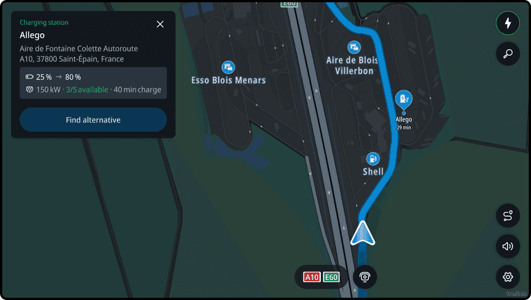 Arriving at a charging station