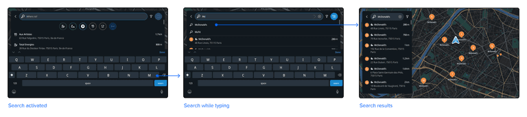 Searching for a POI using free text search