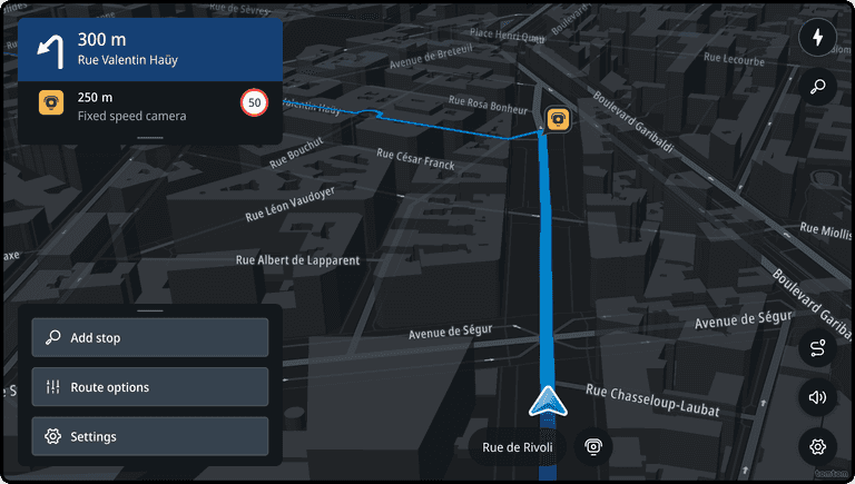 Search while driving with a route