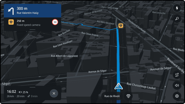 Driving with a route