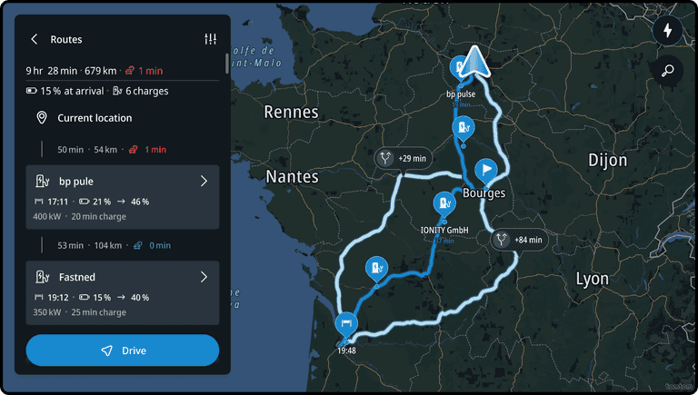 Route itinerary view