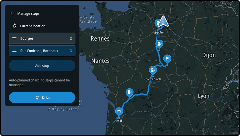 Managing stops