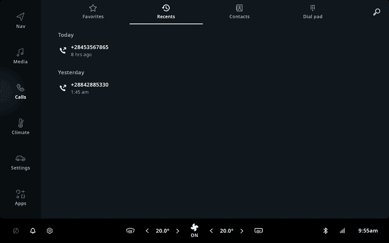 calls recents